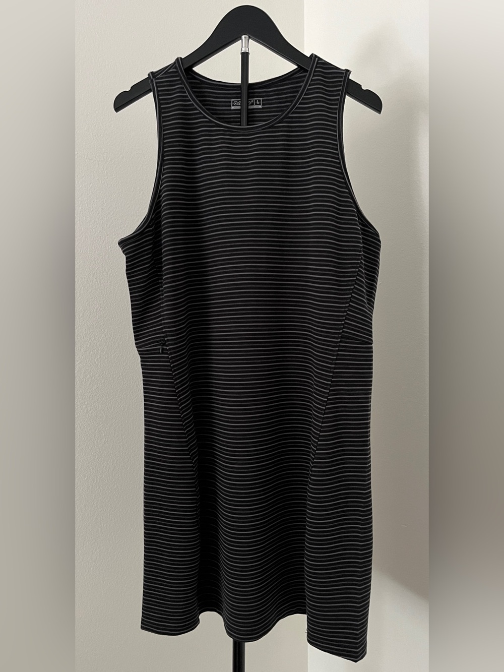 ✨ NWT! Hi-Tec Performance Tank Dress | Black + Gray Stripe | Stretch Athletic